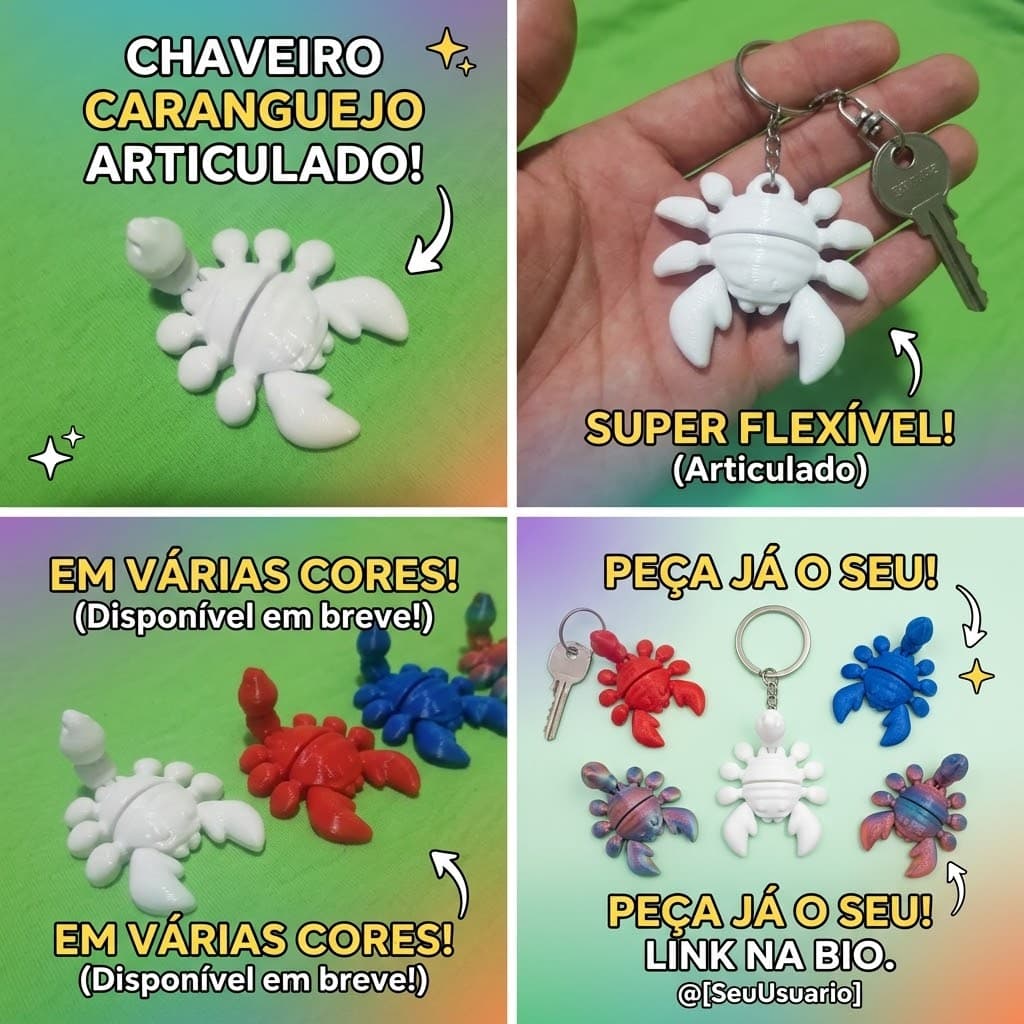 Chaveiro caranguejo articulado