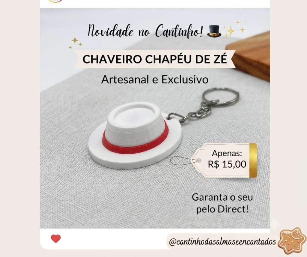 Chaveiro chapéu de Zé