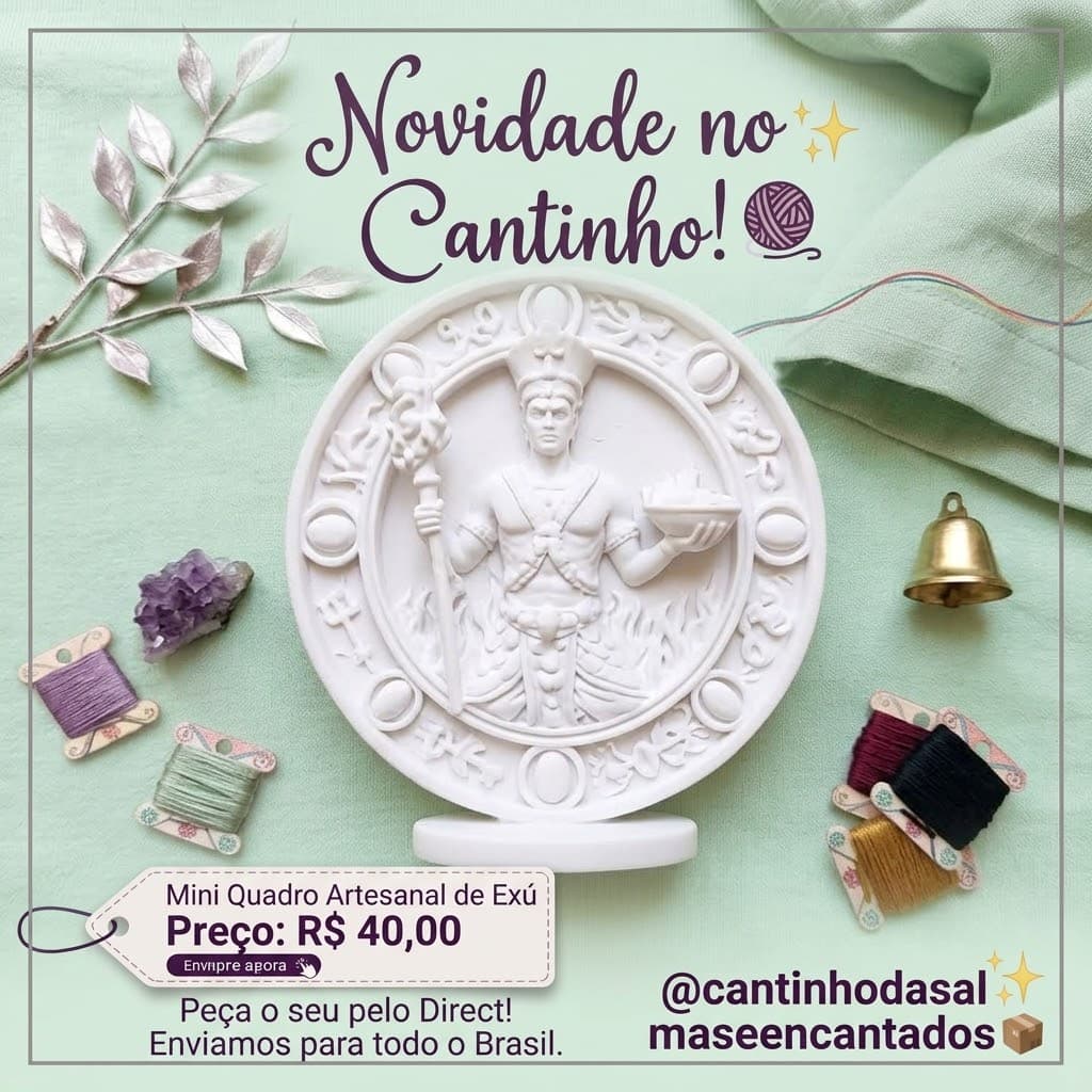 Mini quadro artesanal de Exú
