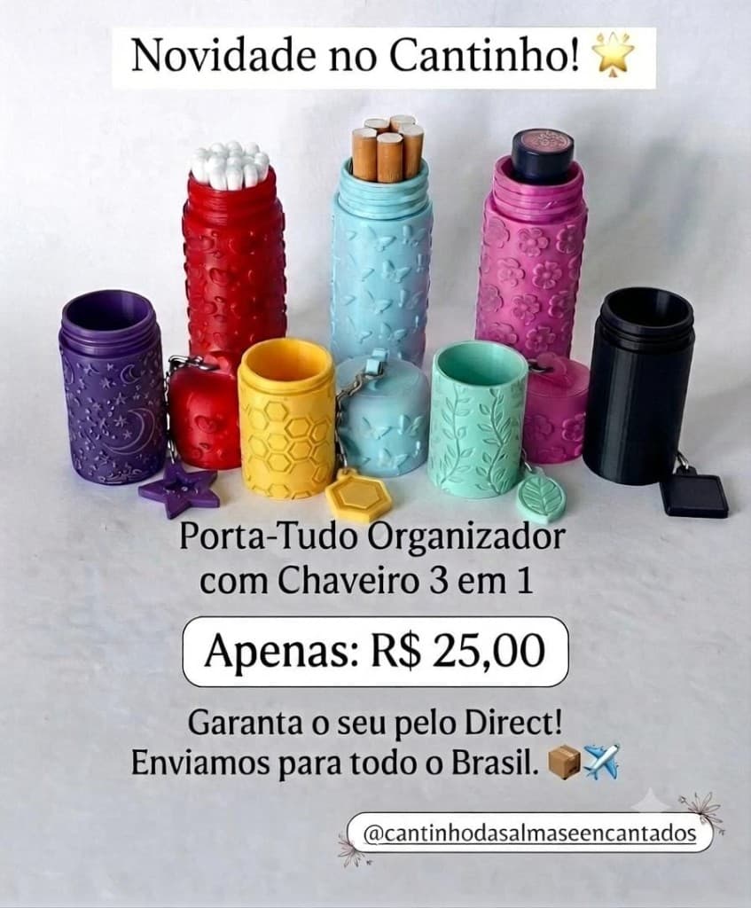 Porta-tudo organizador com chaveiro