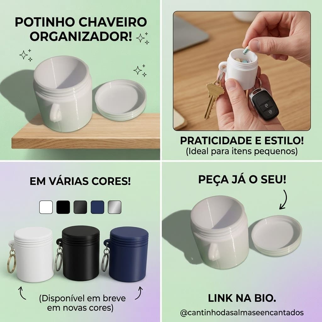 Potinho chaveiro organizador